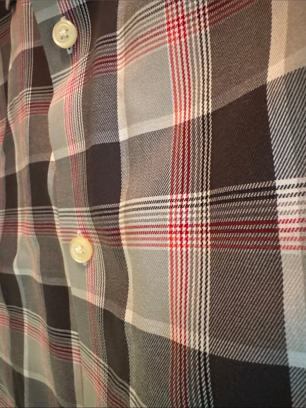 Banana Republic Men's Plaid Button-Down Shirt - Black, Gray & Pink